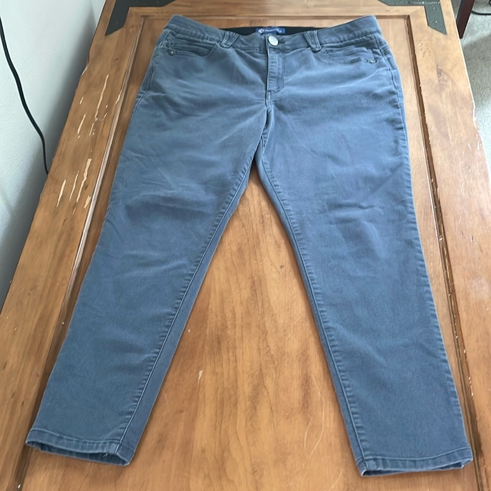 Democracy Absolution Gray Ankle Cropped Jeans Size 16